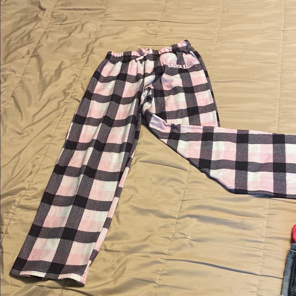 Calvin Klein Kids Plaid Pajama Bottoms - Pink and Black